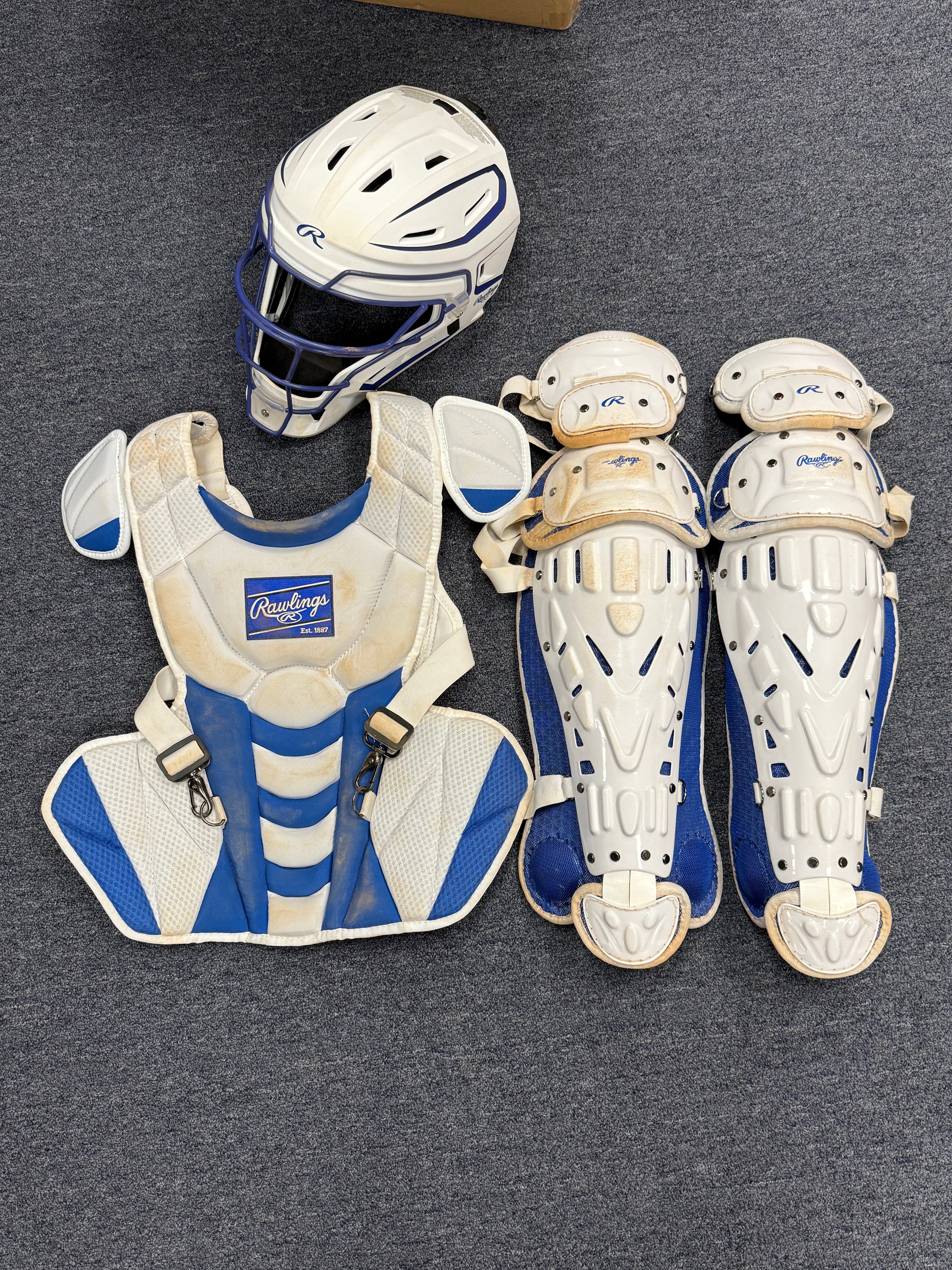 Rawlings Velo Catcher's Box Set (USED LIKE NEW - White/Royal)