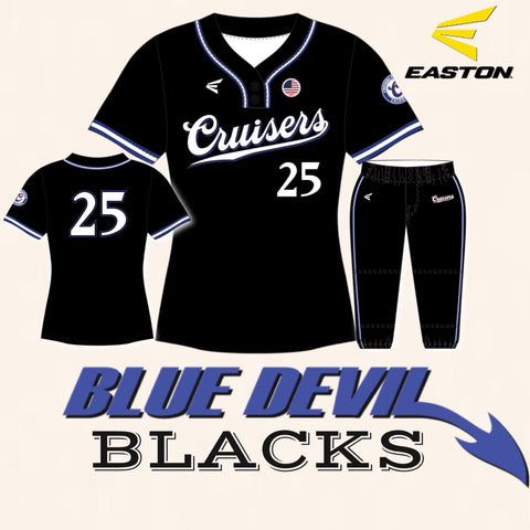 Cruisers Fastpitch California Black Uniform Bundle