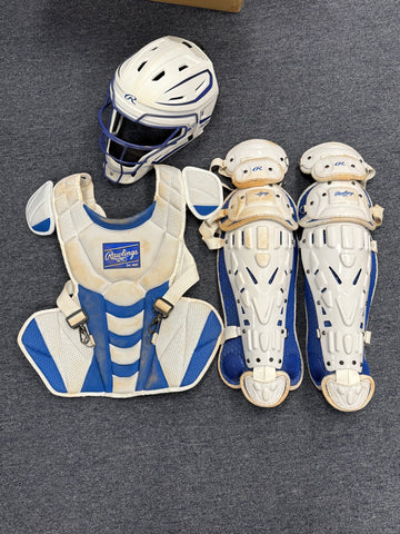Rawlings Velo Catcher's Box Set (USED LIKE NEW - White/Royal)