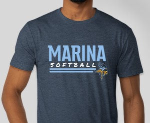 Marina Vikings Softball Heather Short Sleeve Shirt